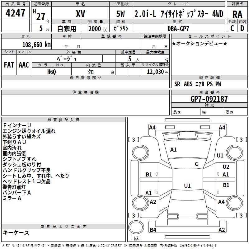 SUBARU XV