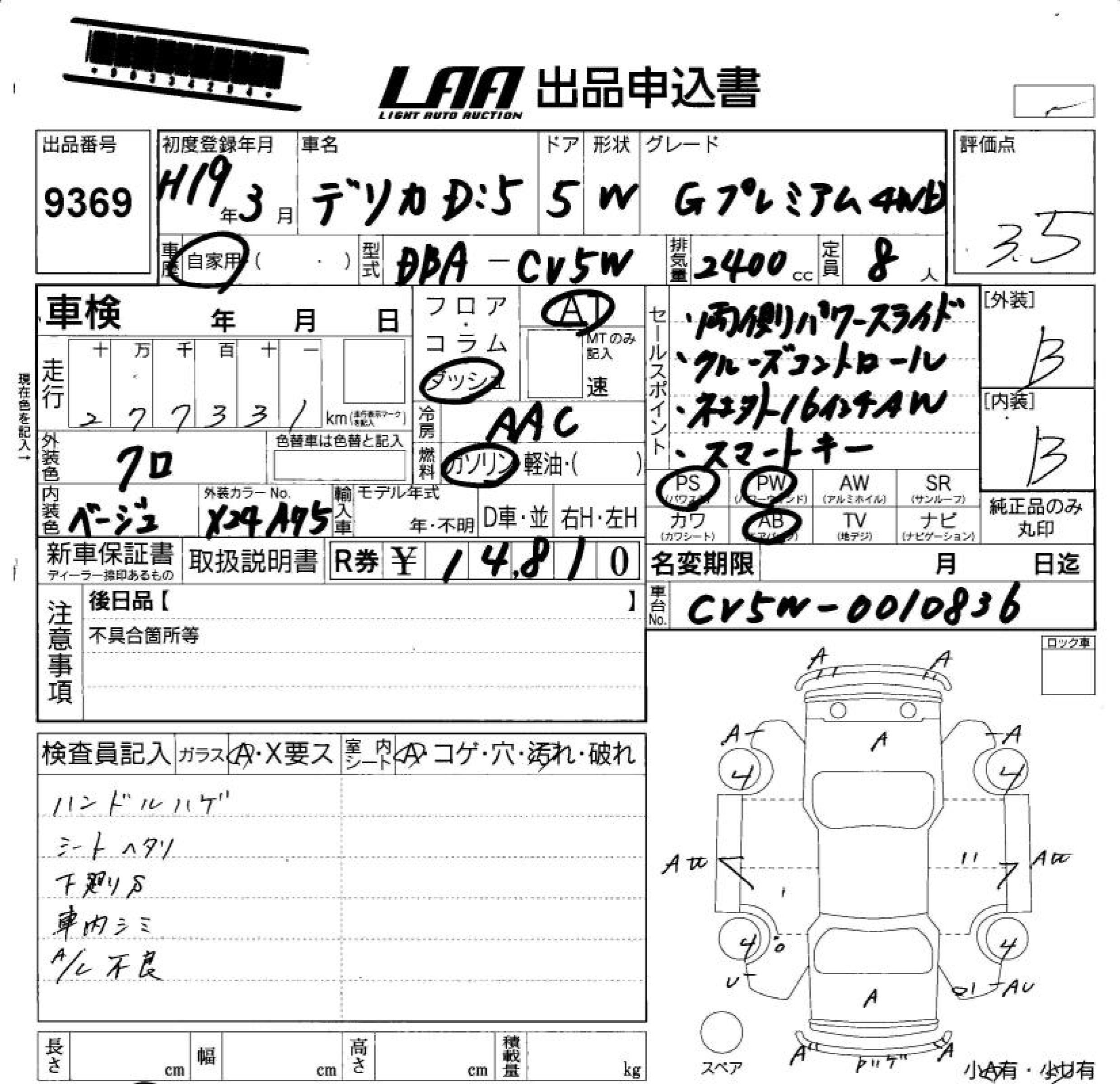 MITSUBISHI DELICA D:5