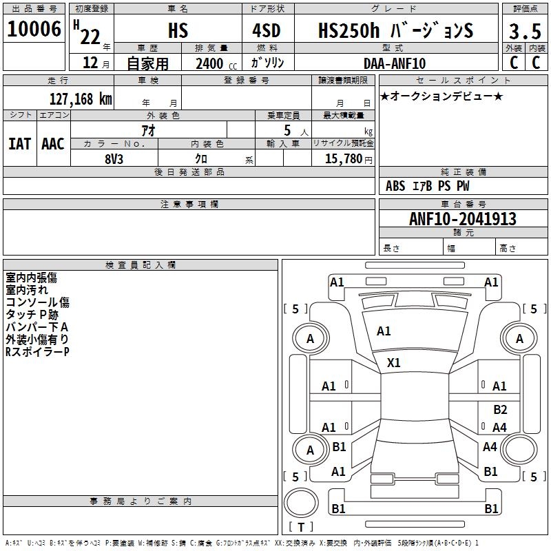 LEXUS HS250H