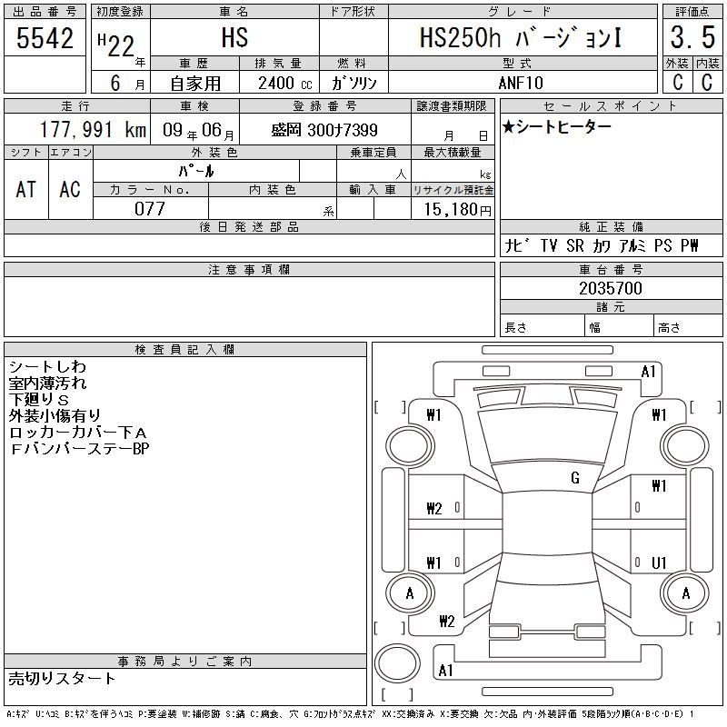 LEXUS HS250H