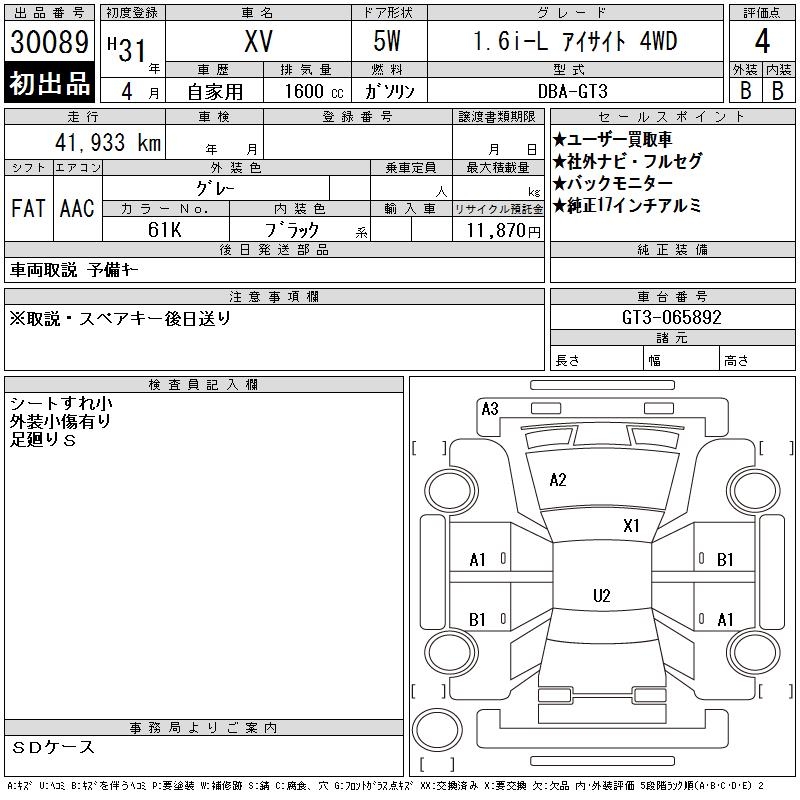 SUBARU XV