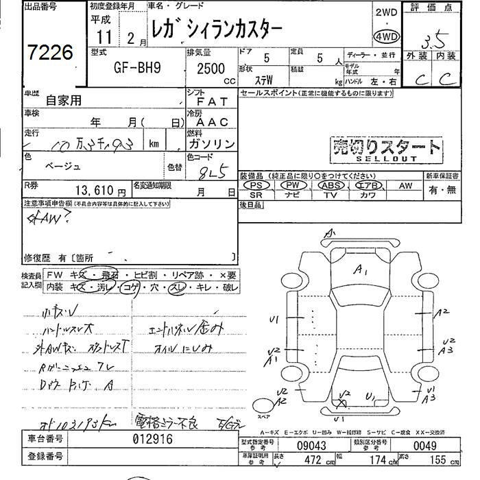 SUBARU LEGACY LANCASTER