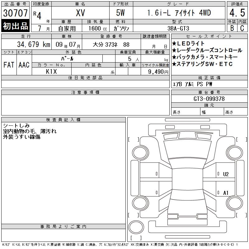 SUBARU XV