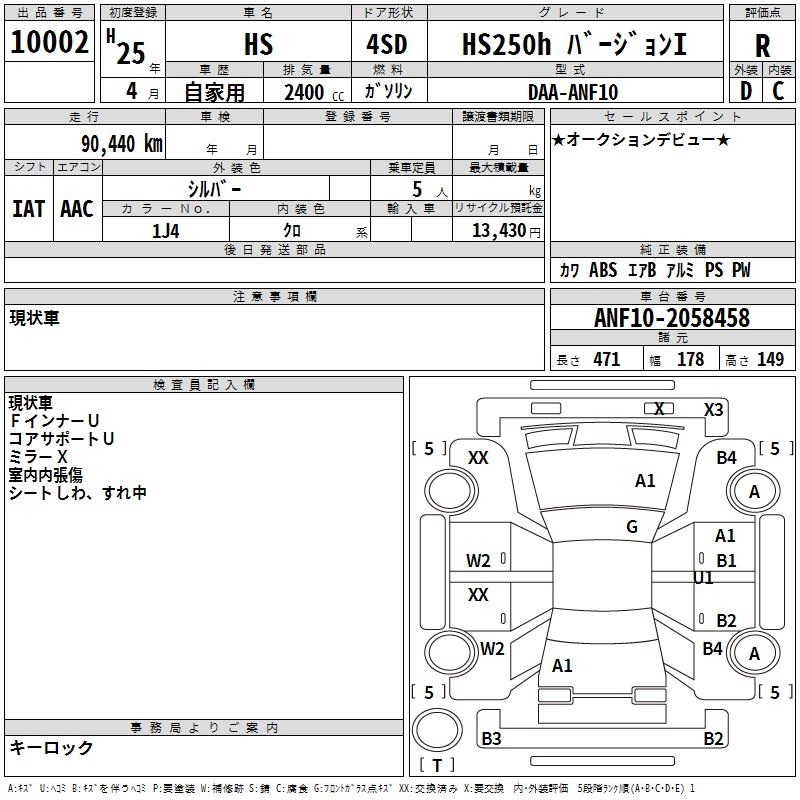 LEXUS HS250H