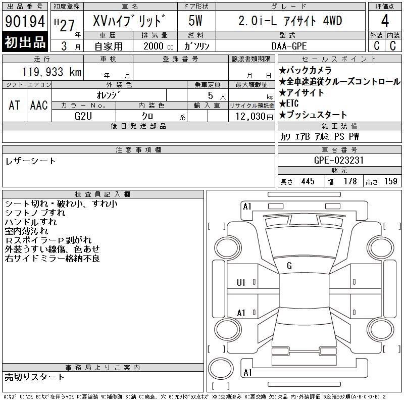 SUBARU XV