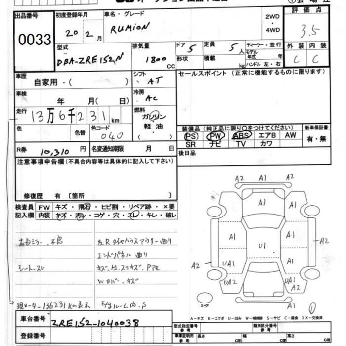 TOYOTA COROLLA RUMION