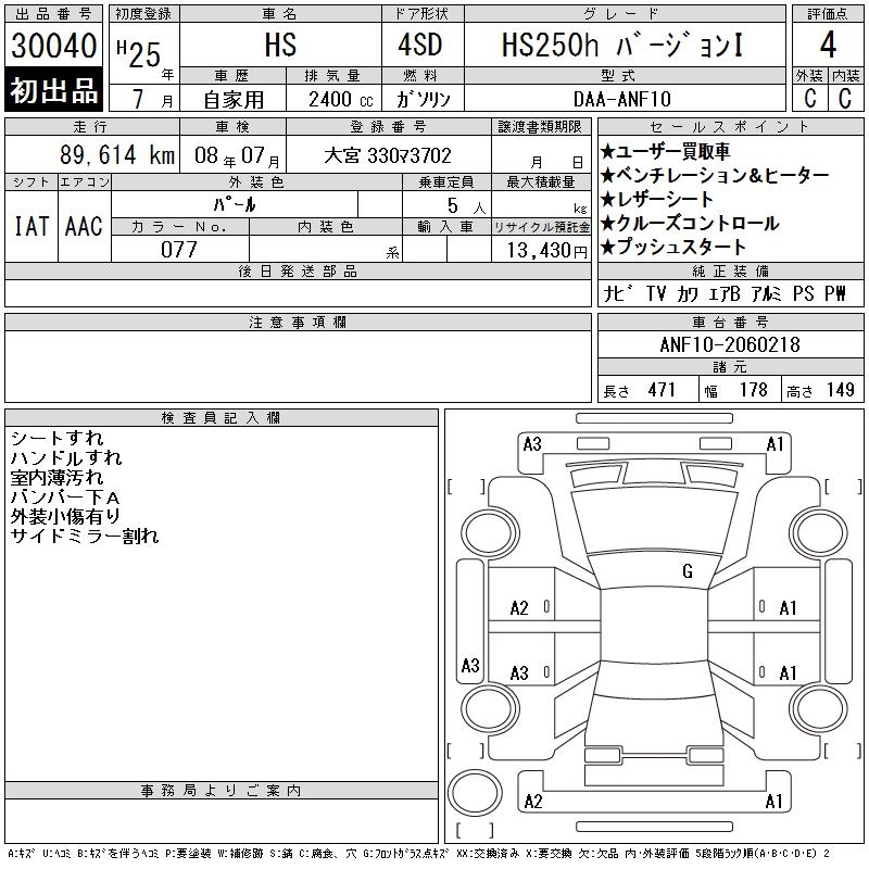 LEXUS HS250H