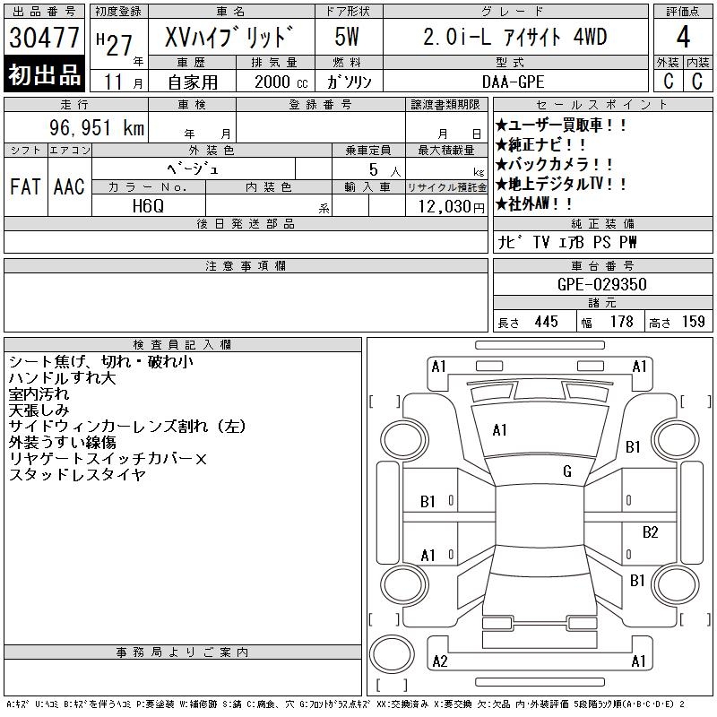 SUBARU XV
