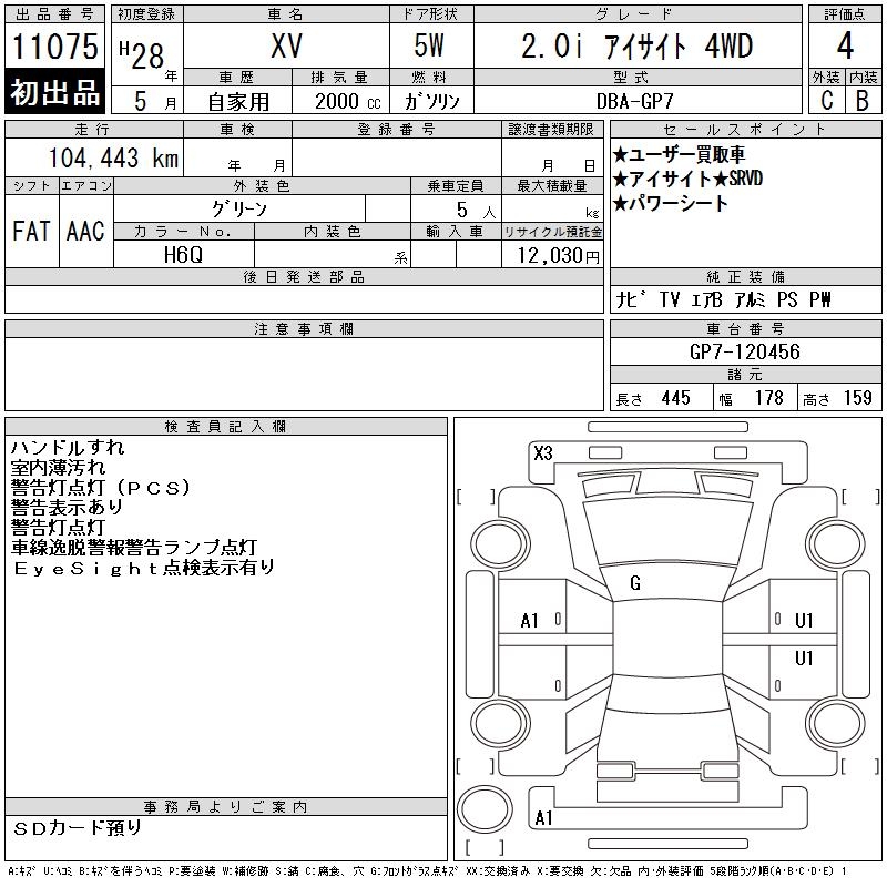SUBARU XV
