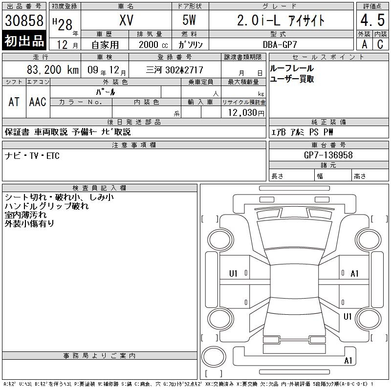 SUBARU XV
