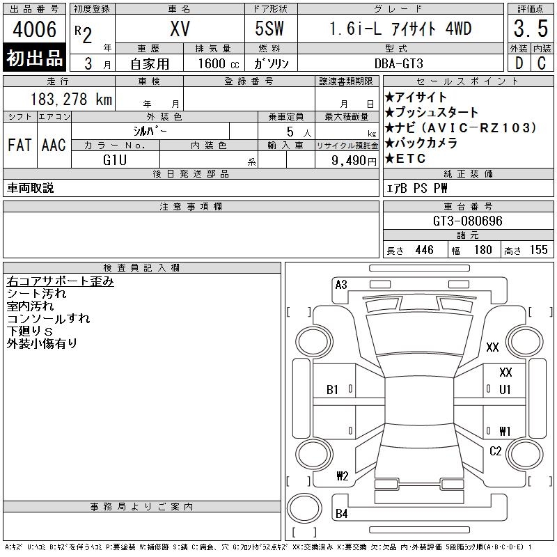 SUBARU XV