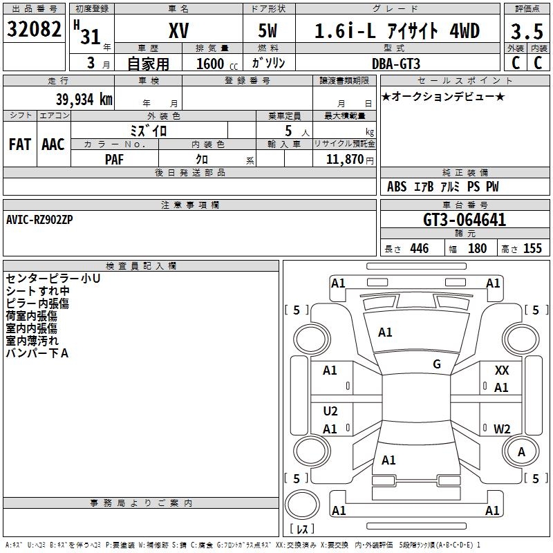 SUBARU XV
