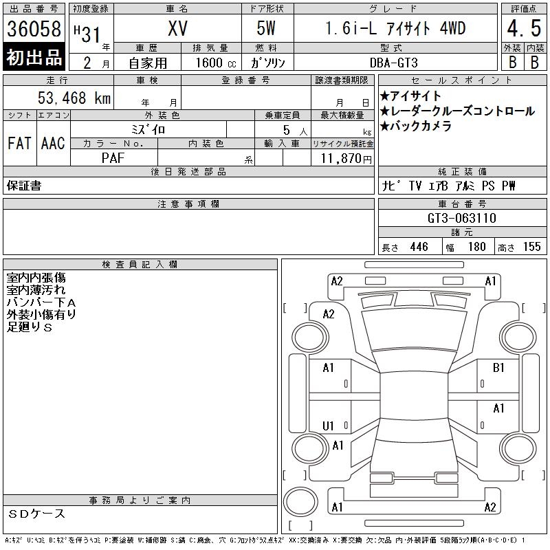 SUBARU XV