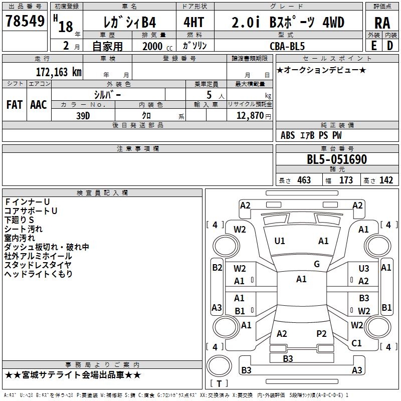 SUBARU LEGACY B4
