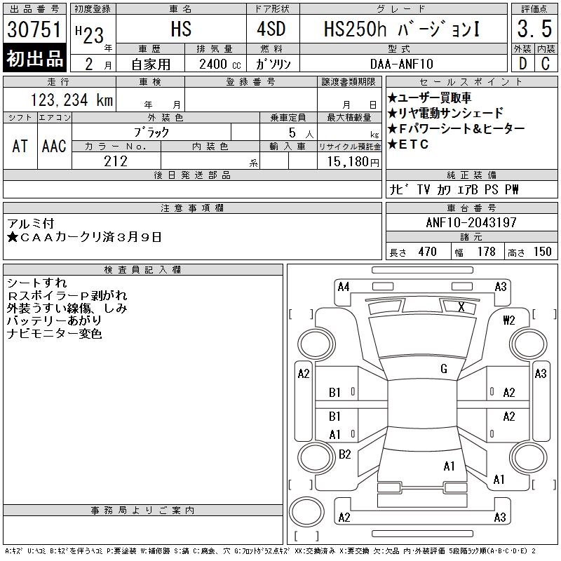 LEXUS HS250H