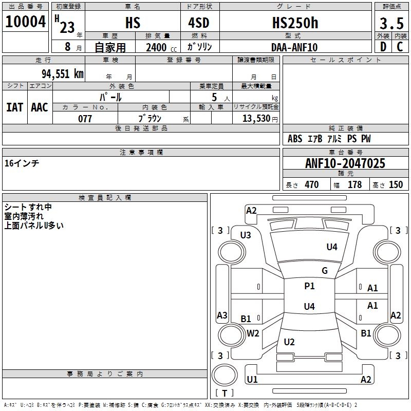 LEXUS HS250H