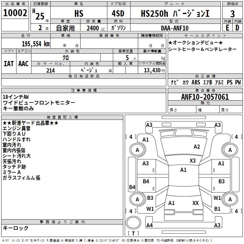 LEXUS HS250H