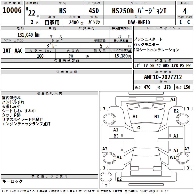 LEXUS HS250H