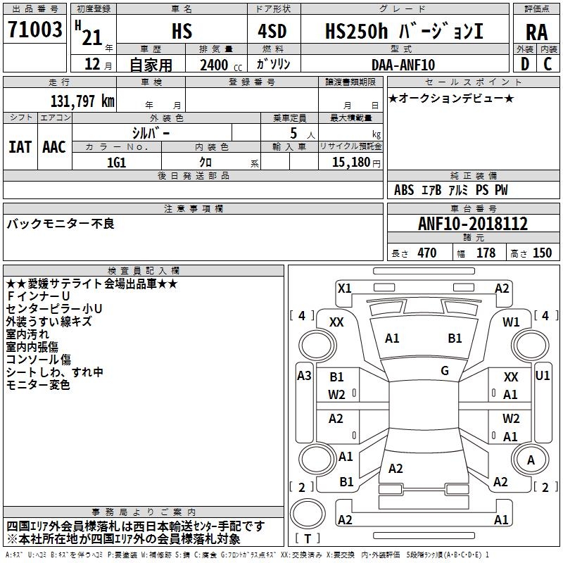 LEXUS HS250H