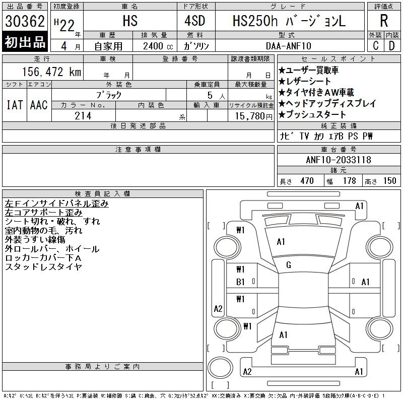 LEXUS HS250H