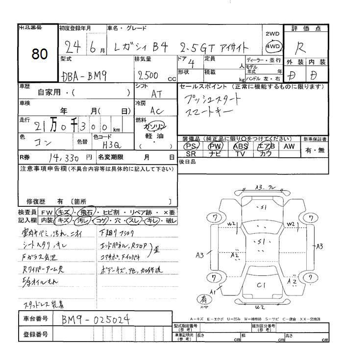 SUBARU LEGACY B4