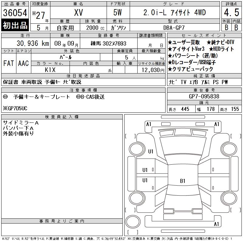 SUBARU XV