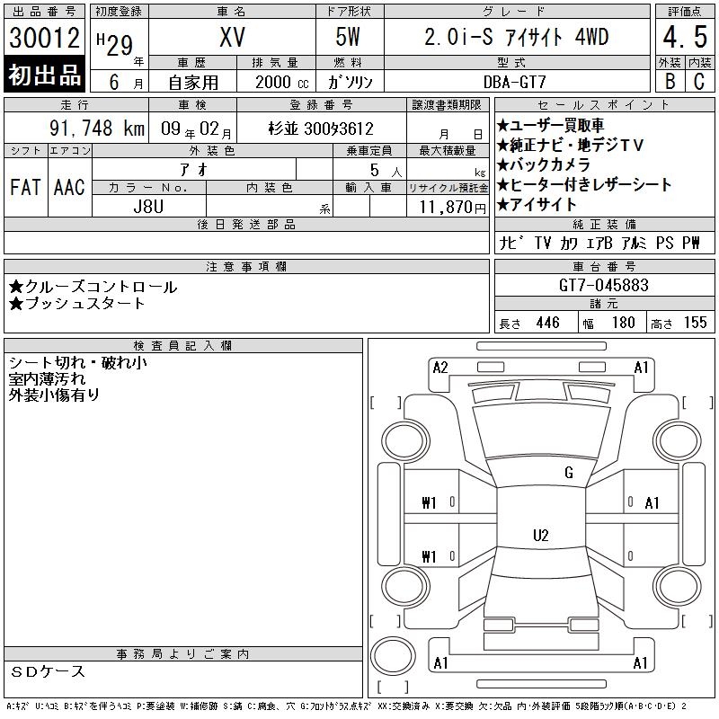 SUBARU XV