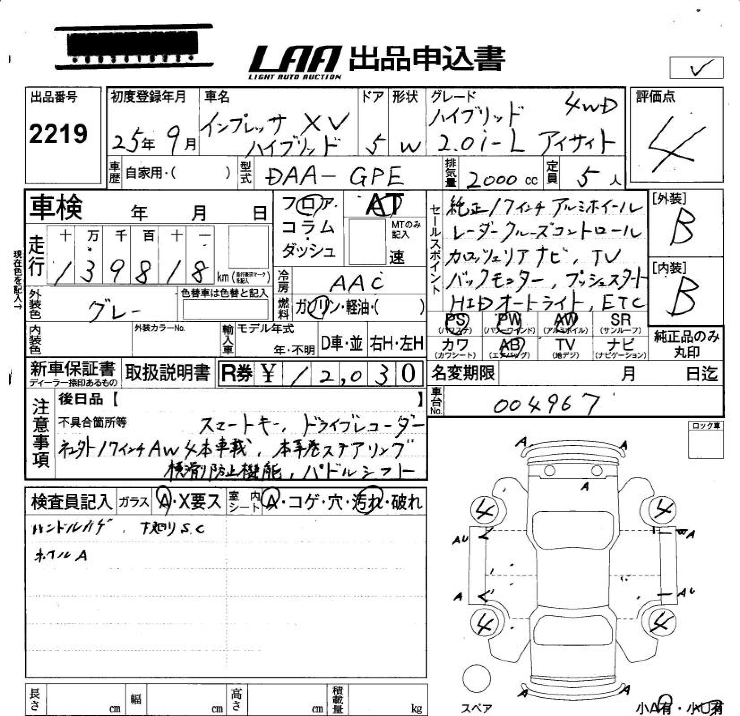 SUBARU XV