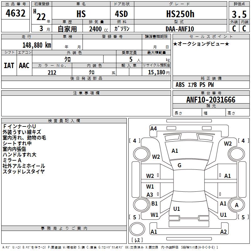 LEXUS HS250H