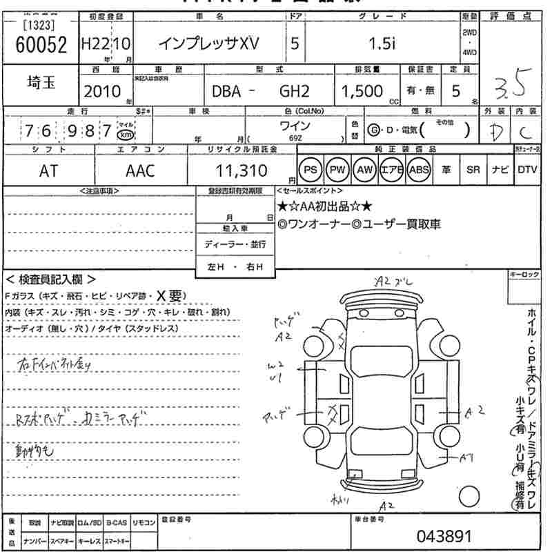 SUBARU IMPREZA XV