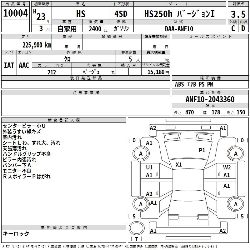 LEXUS HS250H