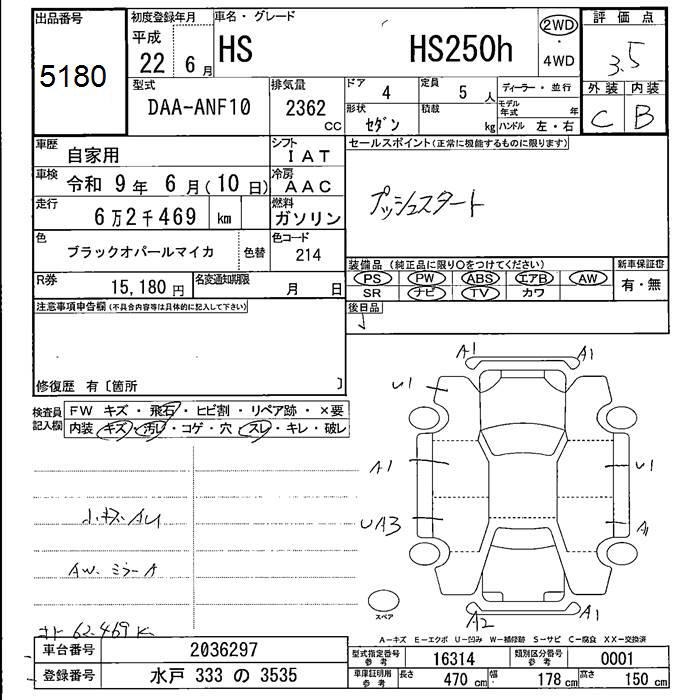LEXUS HS250H