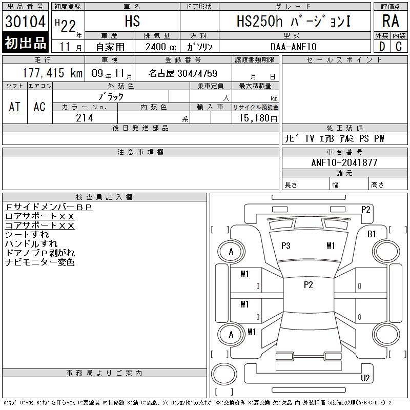 LEXUS HS250H