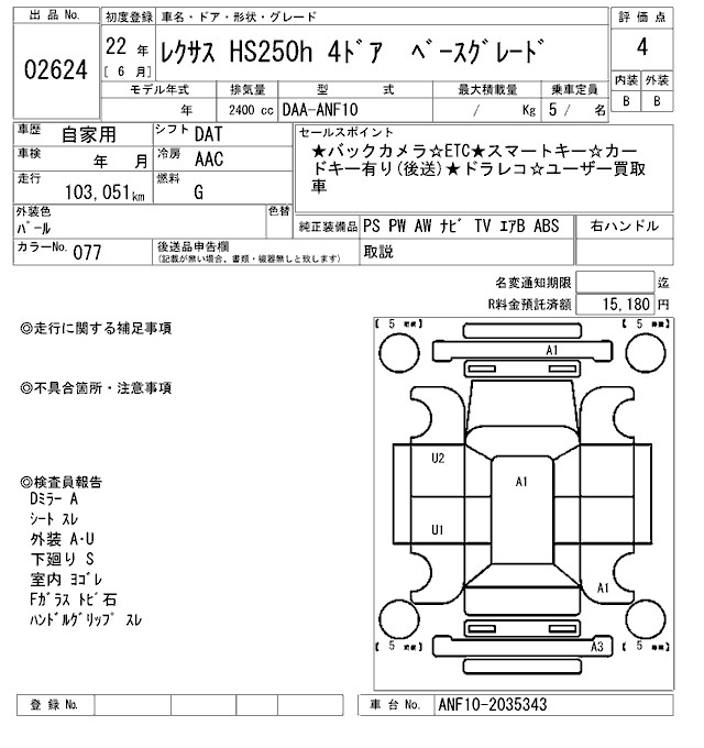LEXUS HS250H