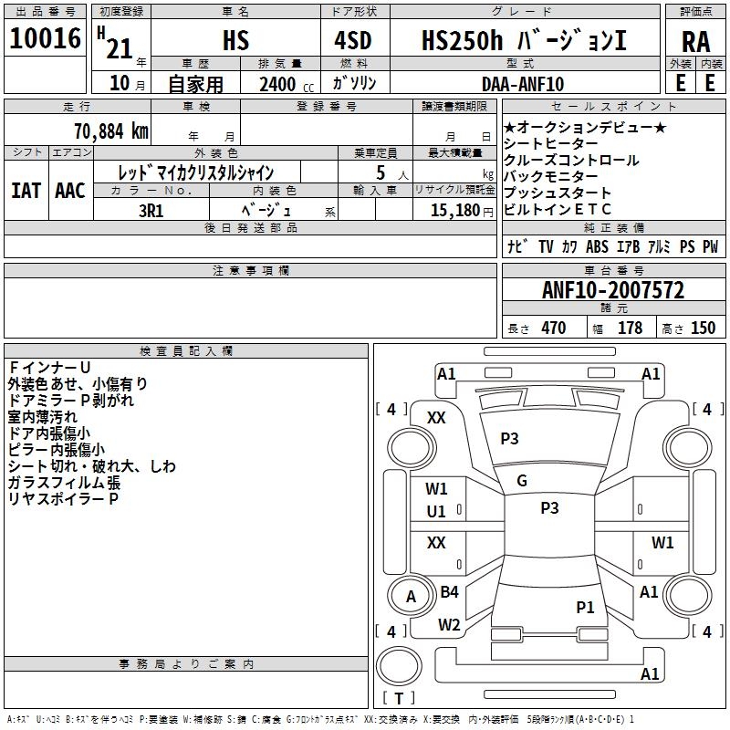 LEXUS HS250H