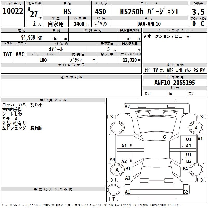 LEXUS HS250H