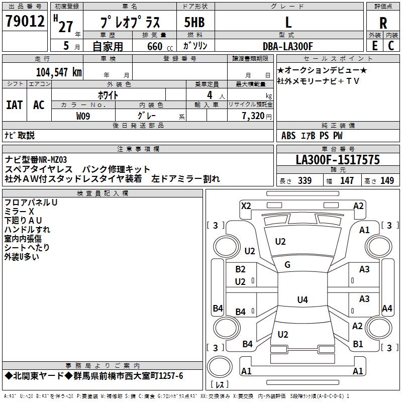 SUBARU PLEO PLUS