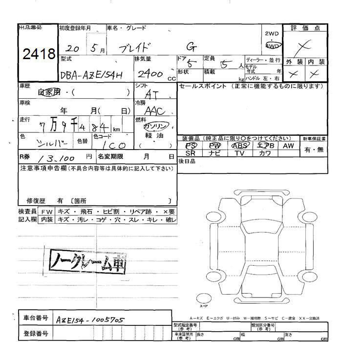 TOYOTA BLADE