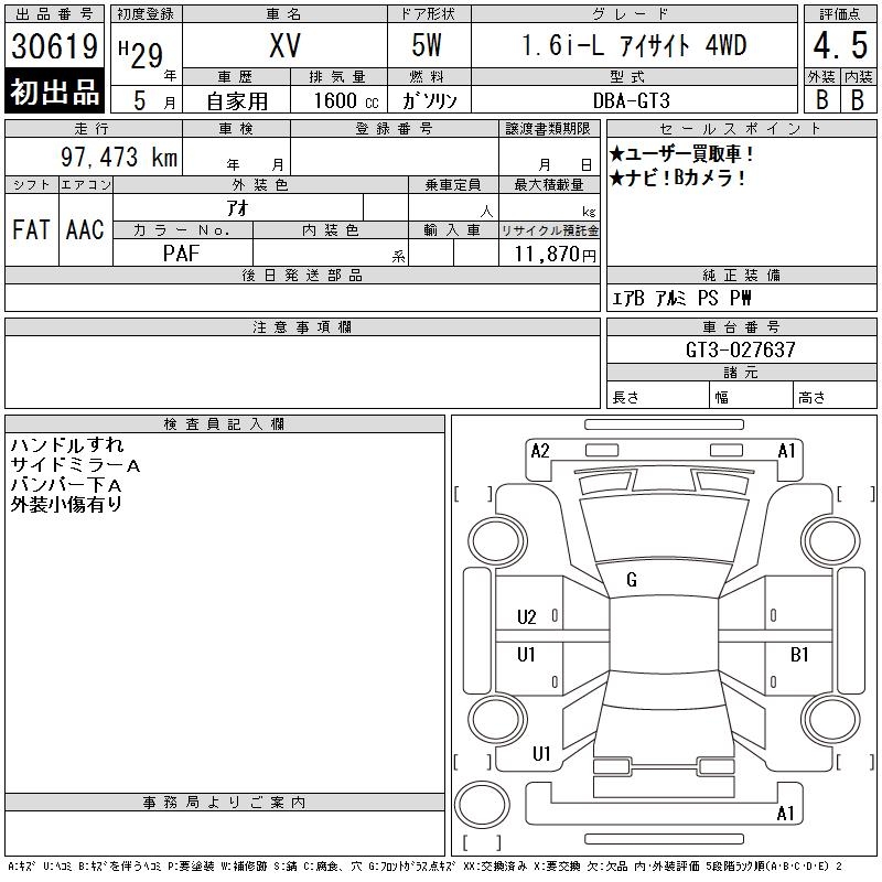 SUBARU XV
