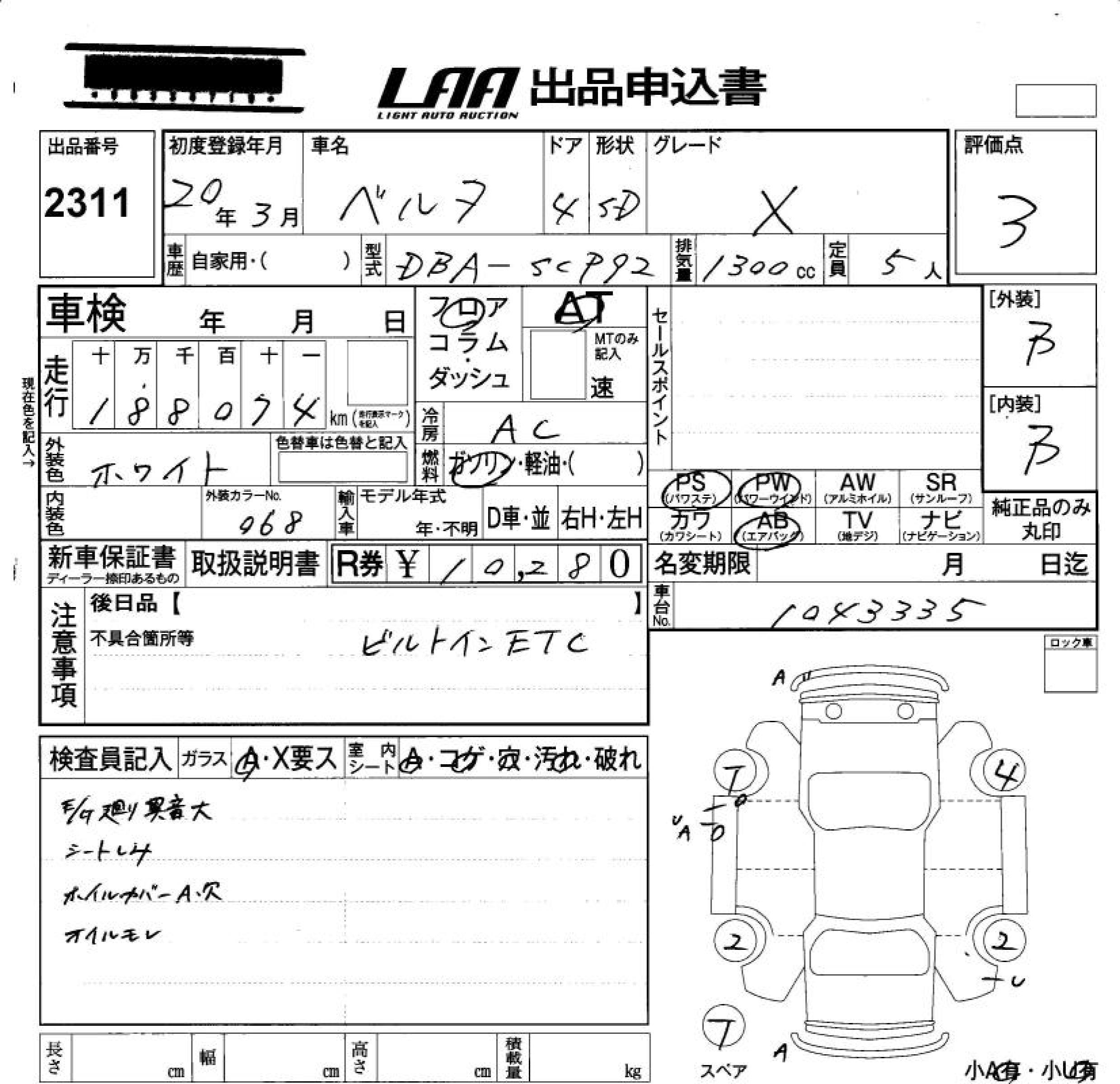 TOYOTA BELTA