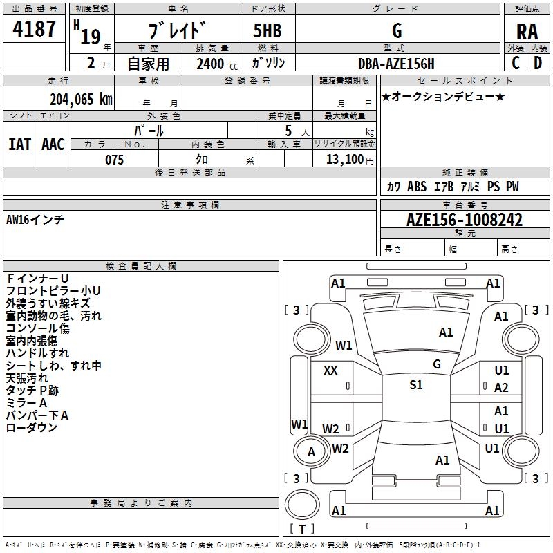 TOYOTA BLADE