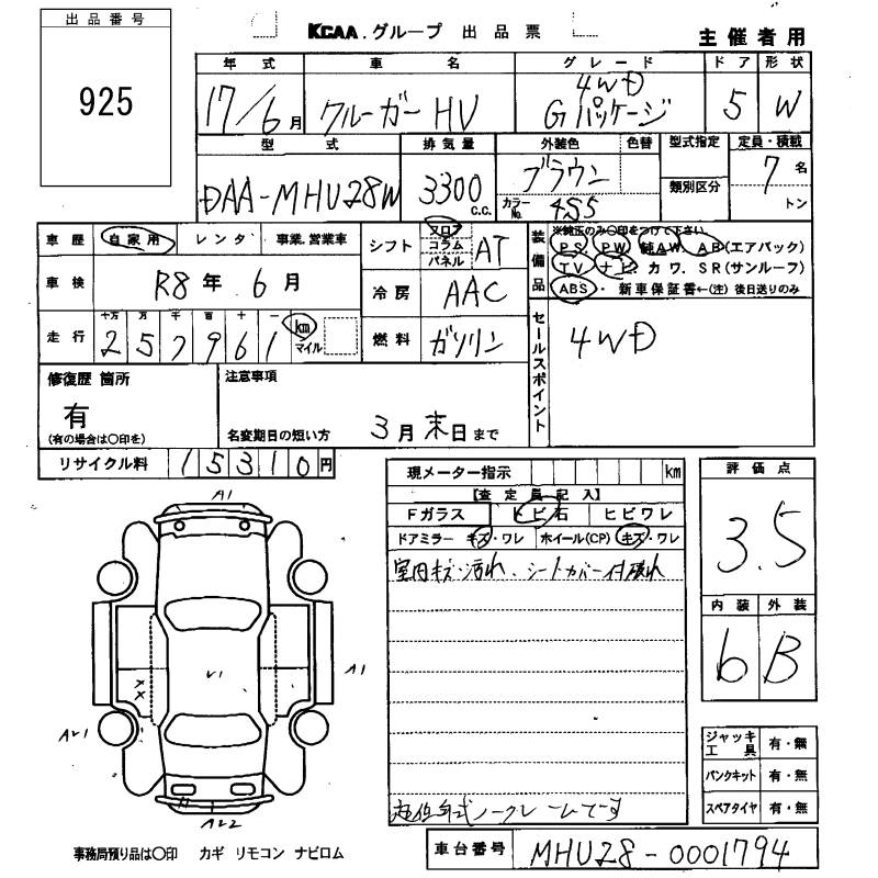 TOYOTA KLUGER V
