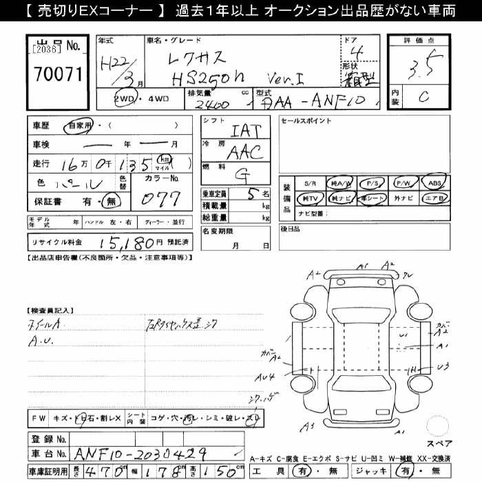 LEXUS HS250H