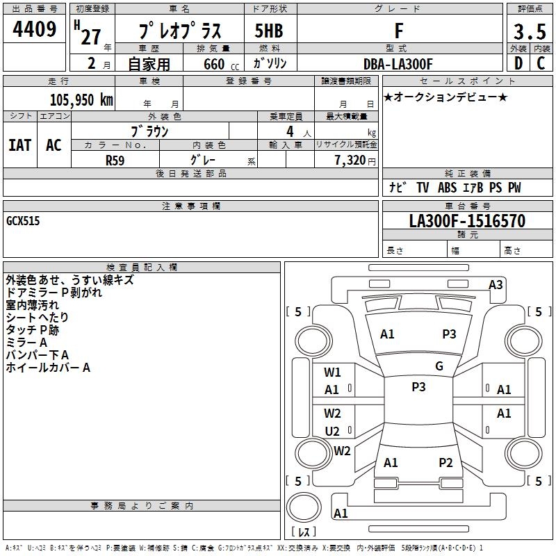SUBARU PLEO PLUS