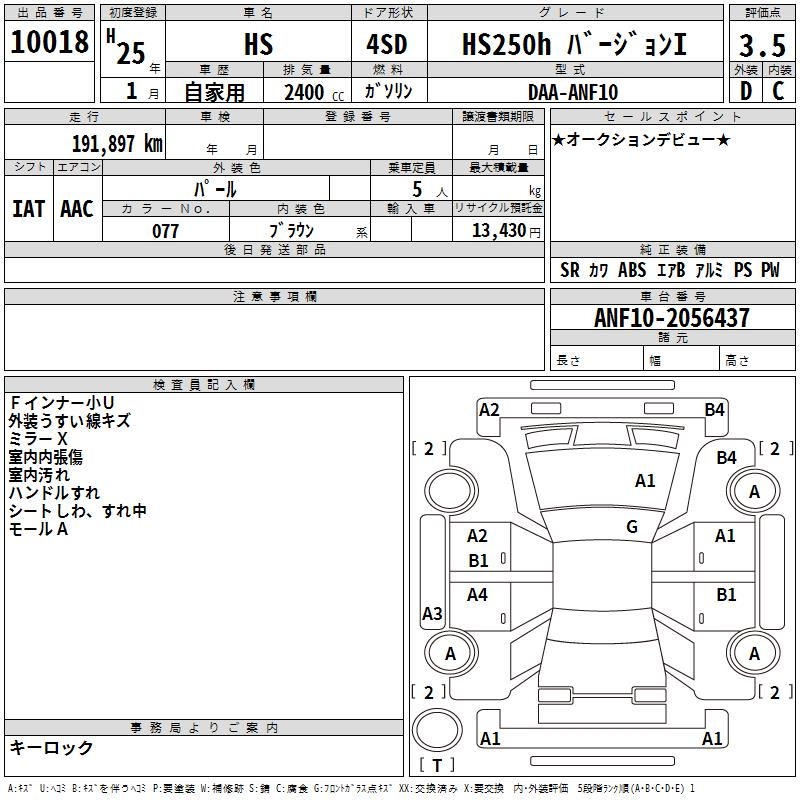 LEXUS HS250H