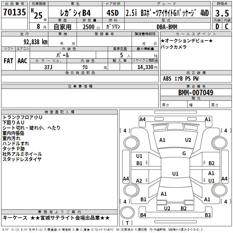 SUBARU LEGACY B4