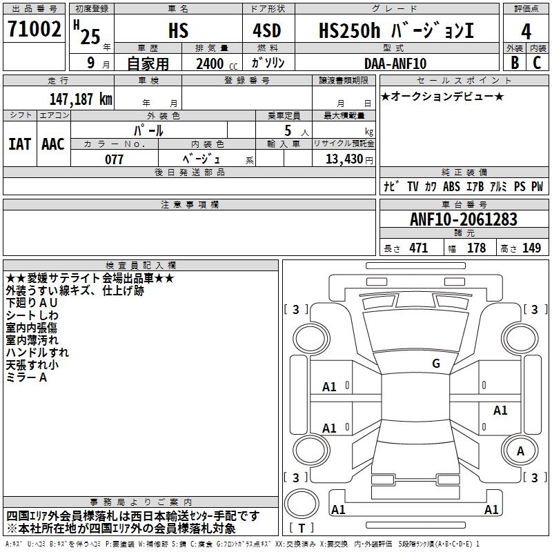 LEXUS HS250H