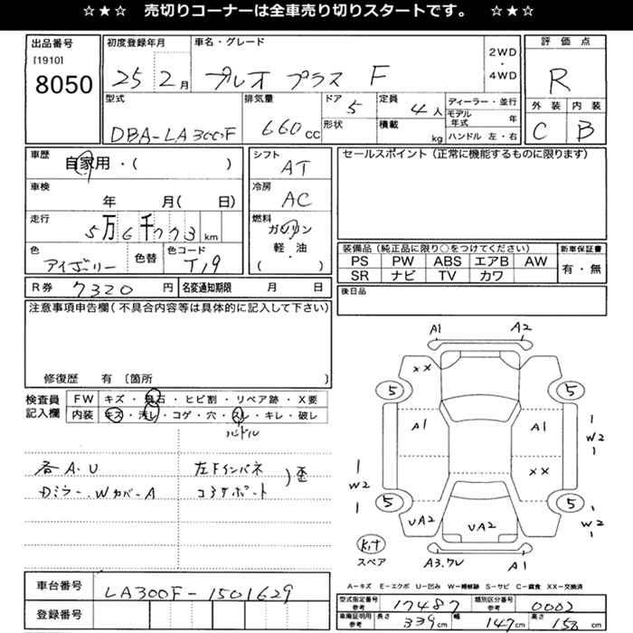 SUBARU PLEO PLUS