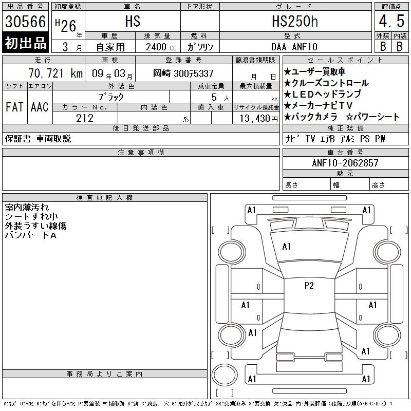 LEXUS HS250H