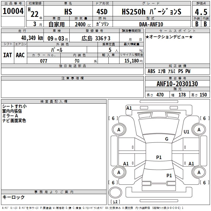 LEXUS HS250H